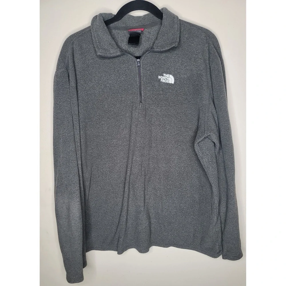 The North Face Fleece Pullover Men's Large Grey 1/4 Zip Lightweight Jacket